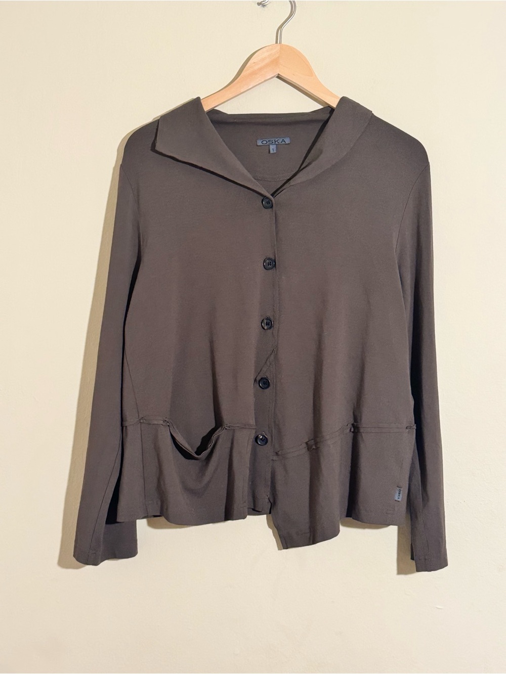 OSKA Lightweight Asymmetrical Button Up Cardigan Jacket Designer size 1